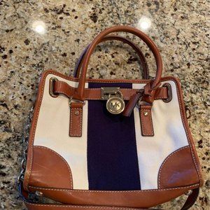 Michael Kors Hamilton Mono Stripe Canvas Bag